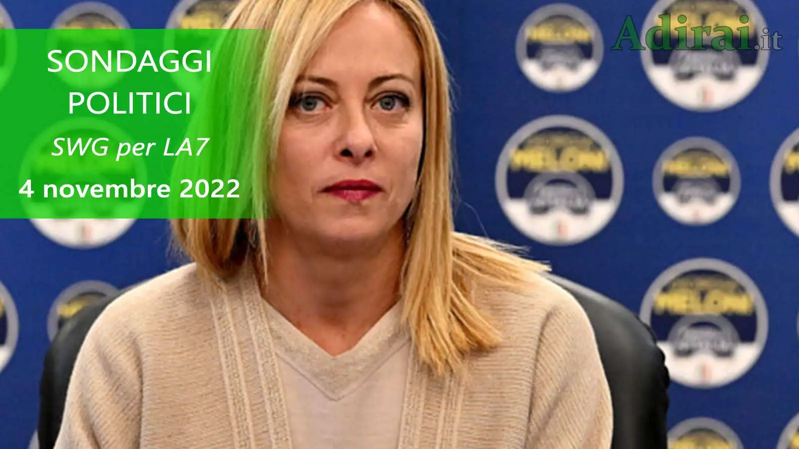 ultimi sondaggi politici 4 novembre 2022 swg la7